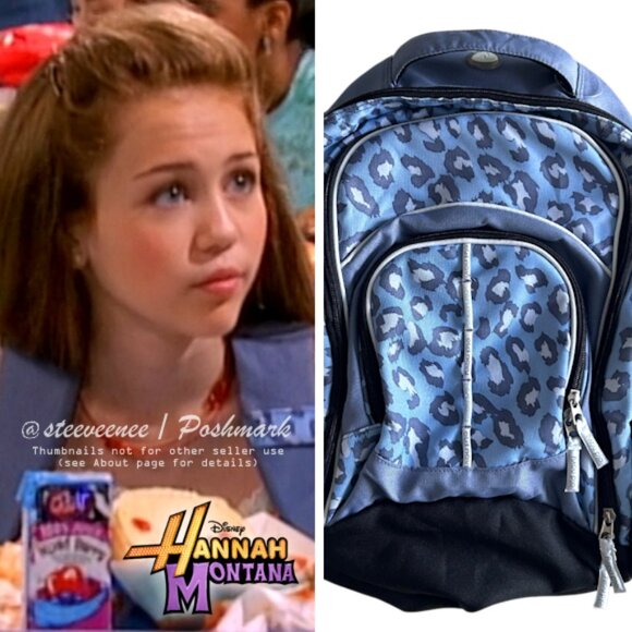 RARE Old Navy Blue Animal Print Backpack ASO Miley Stewart - Picture 1 of 8